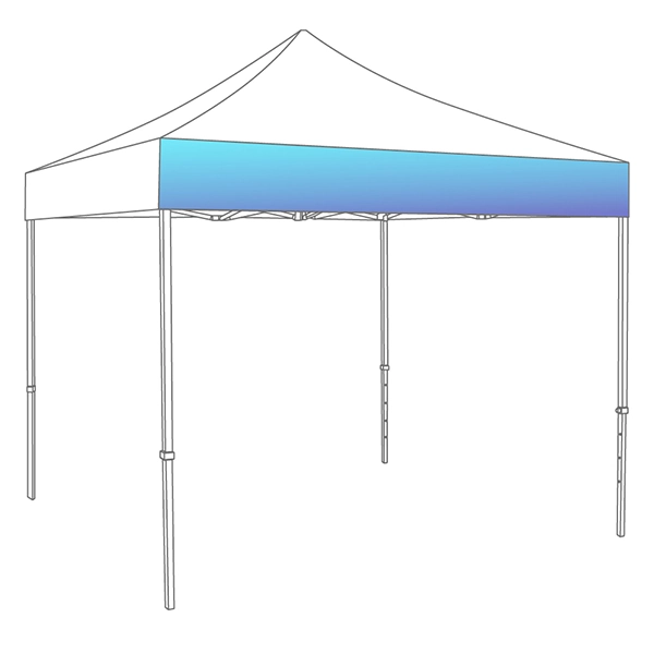 Zones imprimables pour une tente pliante : bandeau de toit