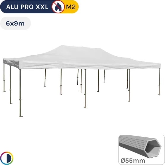 Barnum ALU PRO Blanc 6mx9m (54m²) avec Structure Ø55mm et Bâche 380g/m² M2