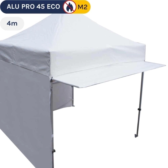 Casquette blanche extension soleil 4m pour barnum pliant Alu Pro 45 ECO