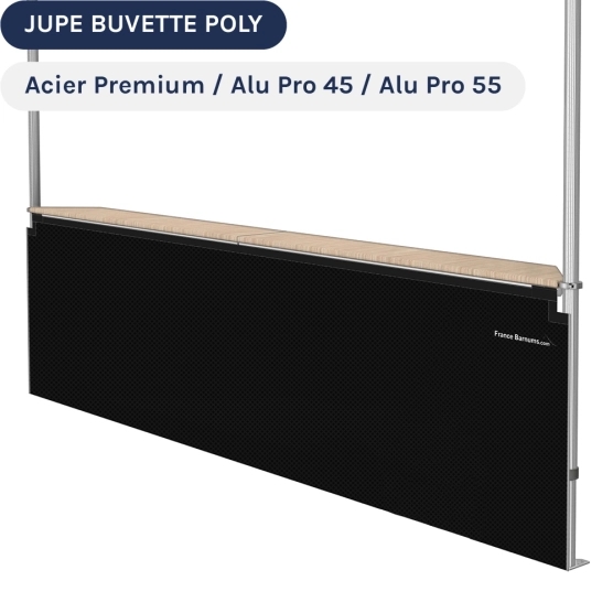 Jupe de table comptoir BUVETTE de 3m ou 4m en POLYESTER 380gr/m²