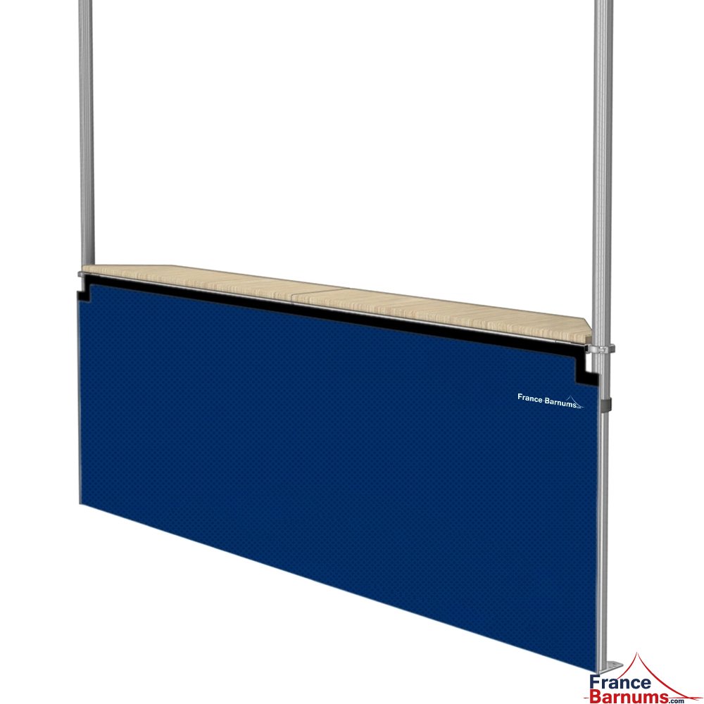 Jupe de table comptoir de 3m en POLYESTER 380gr/m² BLEUE