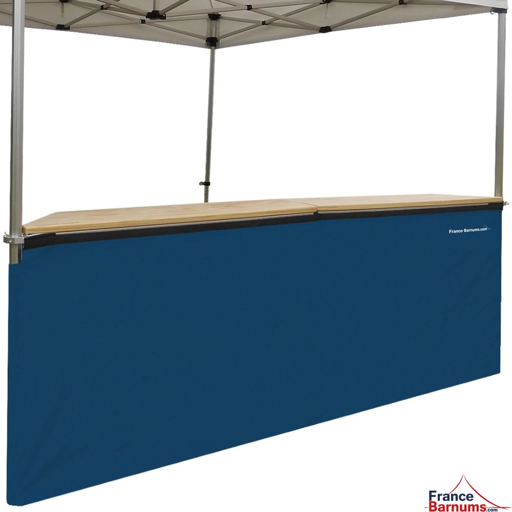 Jupe de table comptoir de 3m en POLYESTER 380gr/m² BLEUE