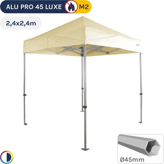 Barnum pliant - Stand pliant Alu Pro 45 LUXE M2 2,4mx2,4m BEIGE 380gr/m²