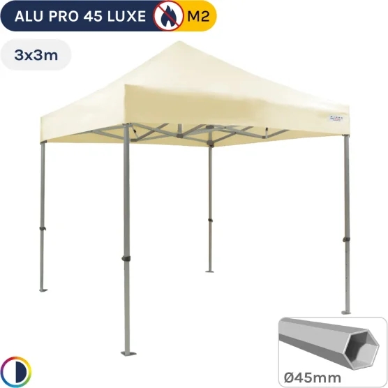 Barnum pliant - Stand pliant Alu Pro 45 LUXE M2 3mx3m BEIGE 380gr/m²