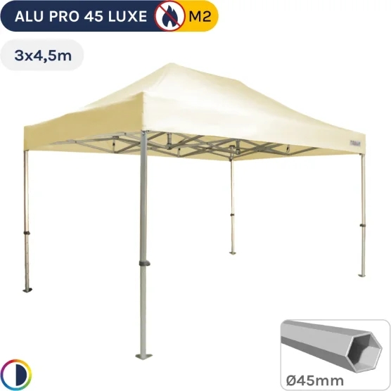 Barnum pliant - Stand pliant Alu Pro 45 LUXE M2 3mx4,5m BEIGE 380gr/m²