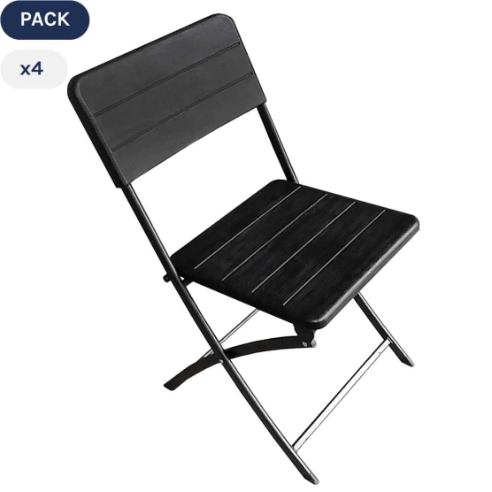 Pack de 4 chaises pliantes noires