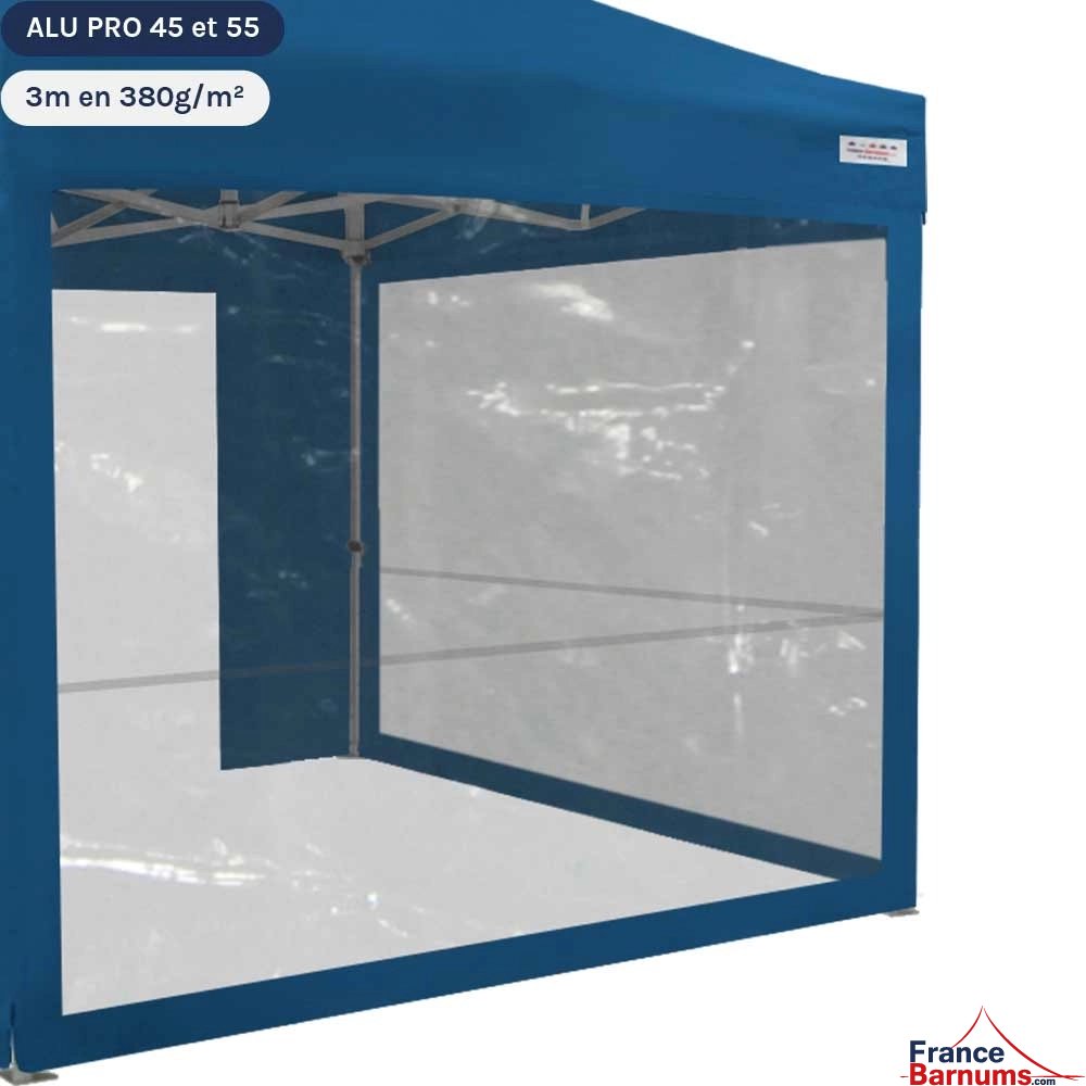 Paroi transparente de 3m bleue