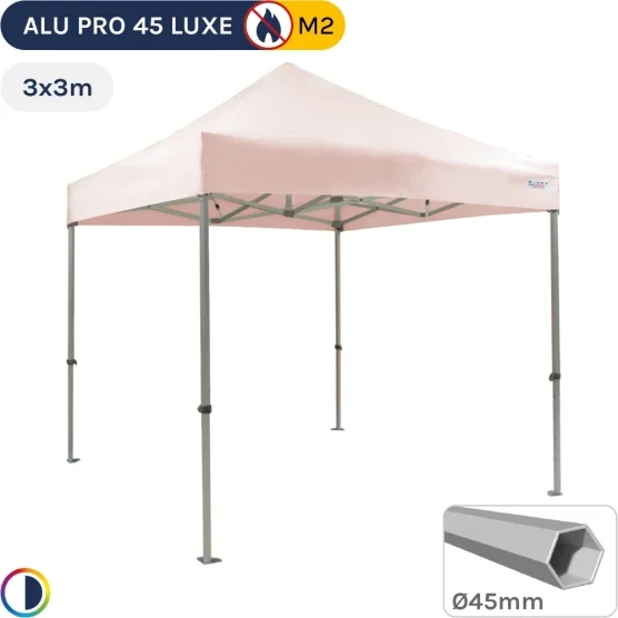 Barnum Pliant professionnel rose poudré 3x3m aluminium norme M2