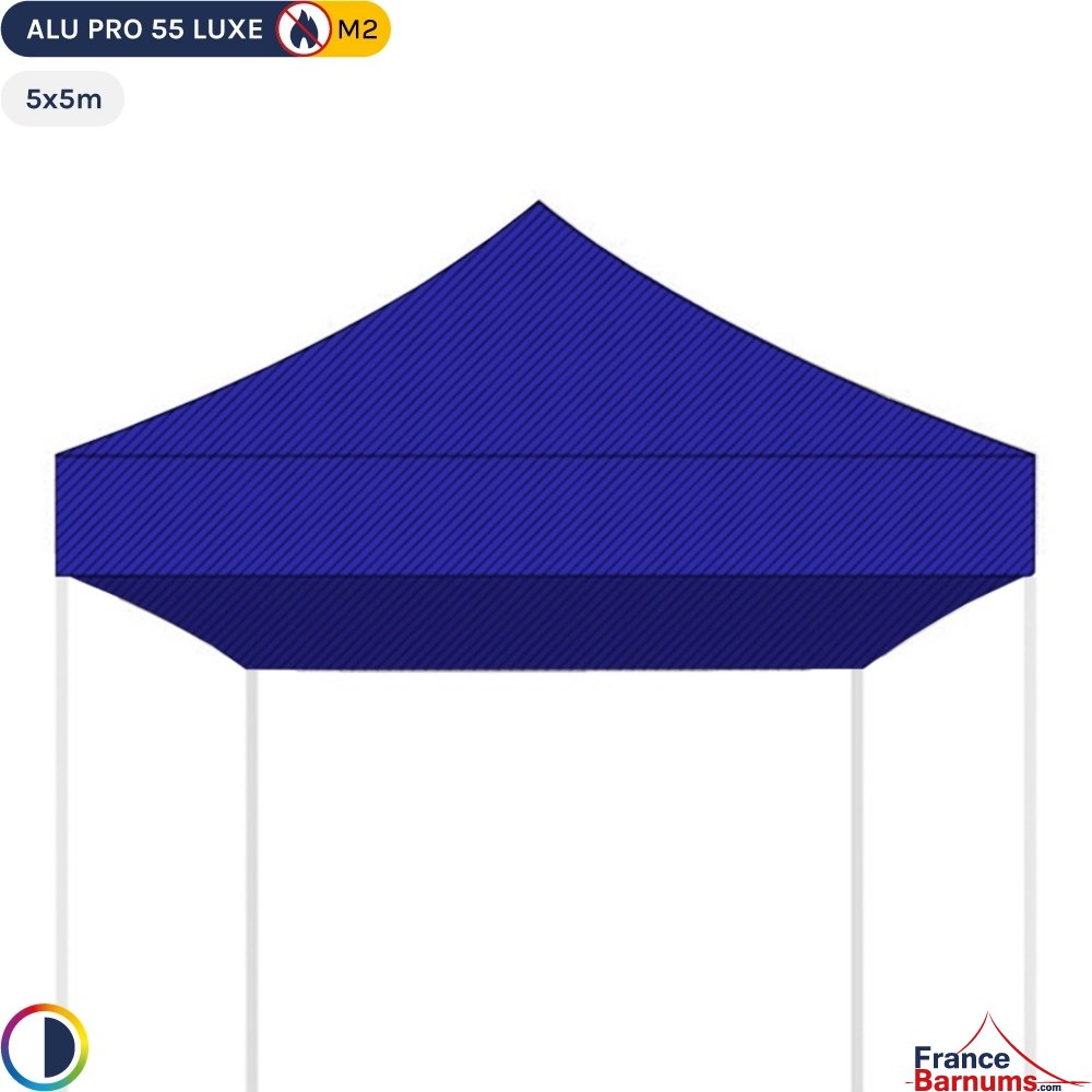 Bâche de toit BLEUE 5x5m pour barnum pliant Gamme Alu Pro 55 Luxe