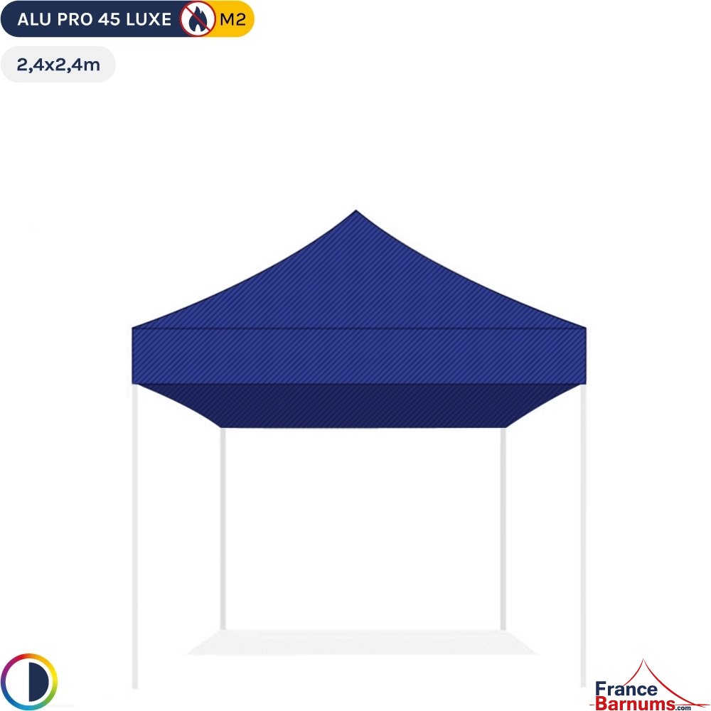 Bâche de toit BLEUE 2,4x2,4m pour barnum pliant Gamme Alu Pro 45 Luxe