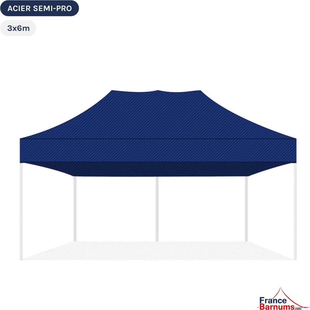 Bâche de toit BLEUE 3x6m pour barnum pliant Gamme Acier Semi Pro