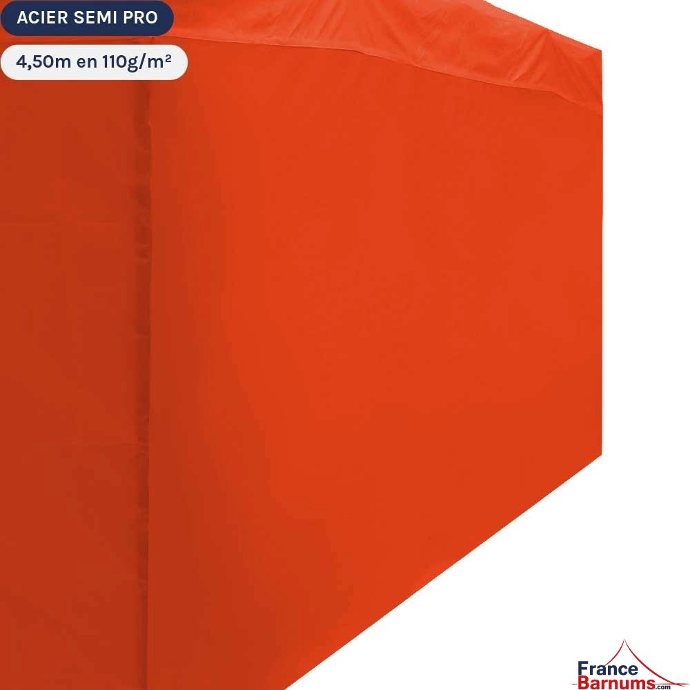 Paroi de 4,5m Pleine Orange - Tissé polyester 110gr/m²