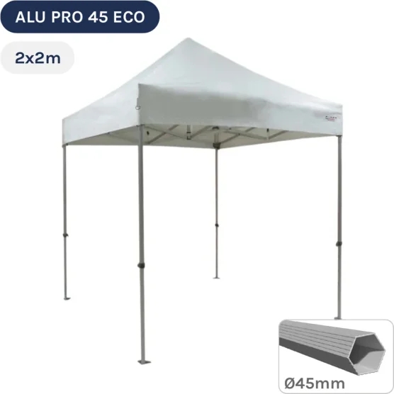 Barnum pliant - Tente pliante Alu Pro 45 ECO 2mx2m BLANC