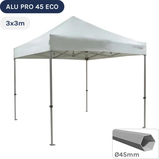 Barnum pliant - Tente pliante Alu Pro 45 ECO 3mx3m BLANC