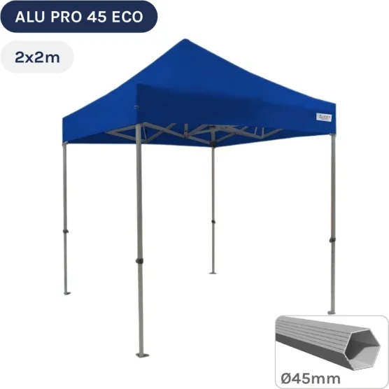 Barnum pliant - Tente pliante Alu Pro 45 ECO 2mx2m BLANC