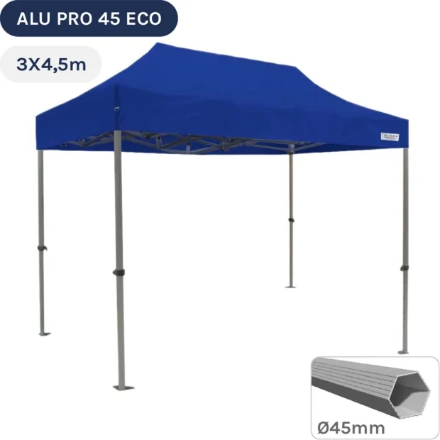 Barnum pliant - Tente pliante Alu Pro 45 ECO 3mx4,5m BLEU