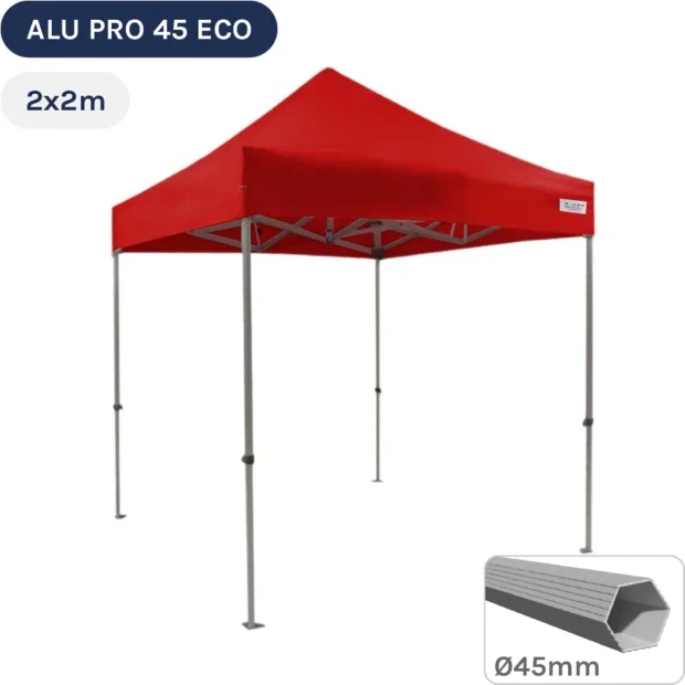 Barnum pliant - Tente pliante Alu Pro 45 ECO 2mx2m ROUGE