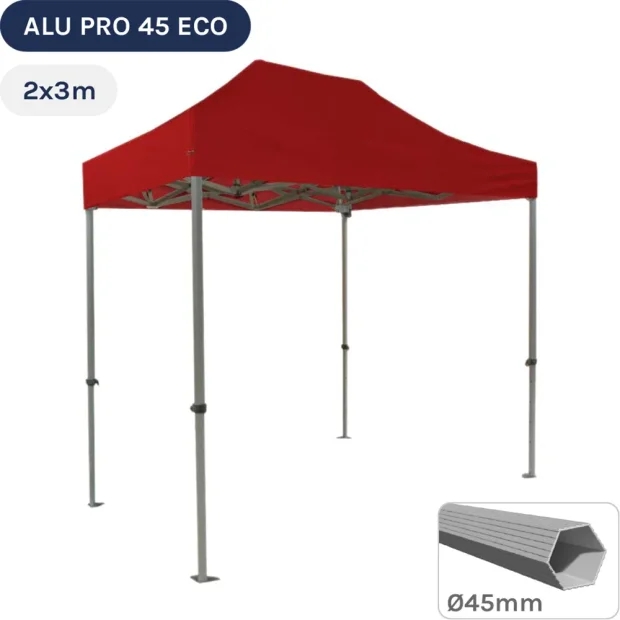 Barnum pliant - Tente pliante Alu Pro 45 ECO 2mx3m ROUGE