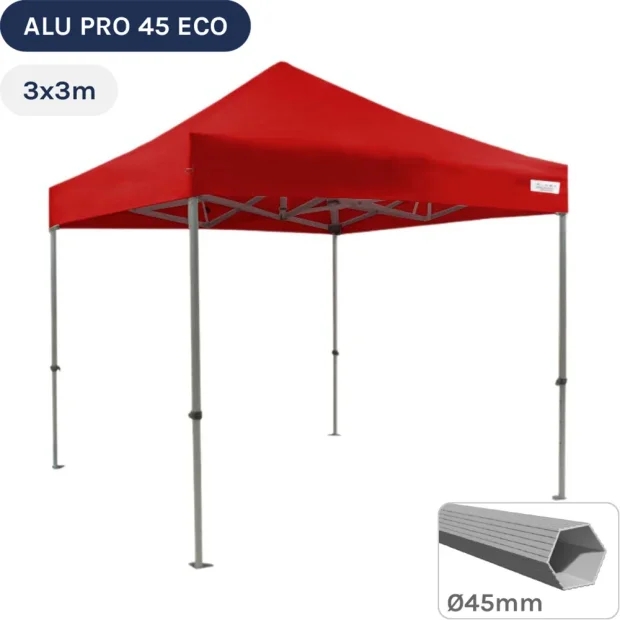 Barnum pliant - Tente pliante Alu Pro 45 ECO 3mx3m ROUGE