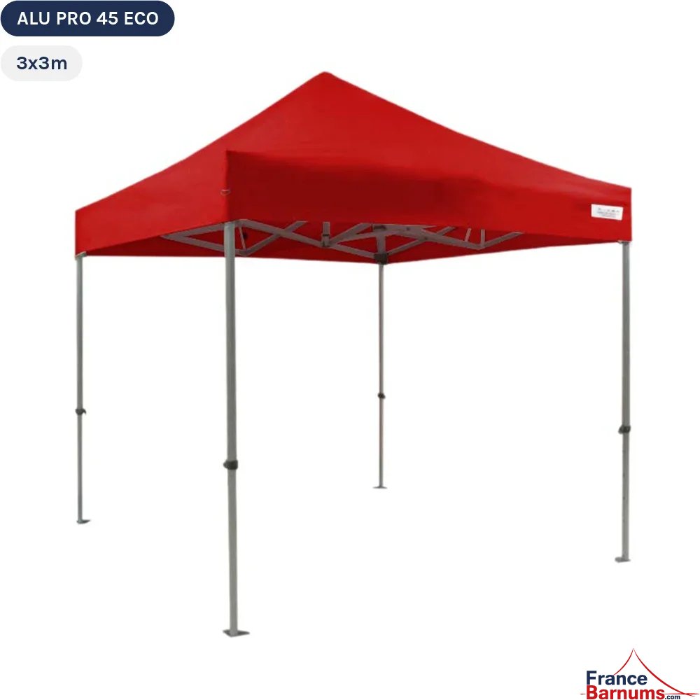 Tente pliante Alu Pro 45 ECO 3mx3m ROUGE