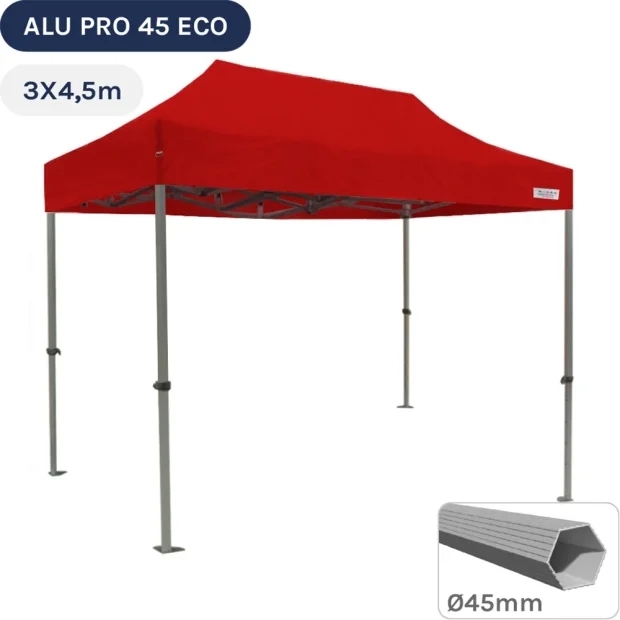 Barnum pliant - Tente pliante Alu Pro 45 ECO 3mx4,5m ROUGE