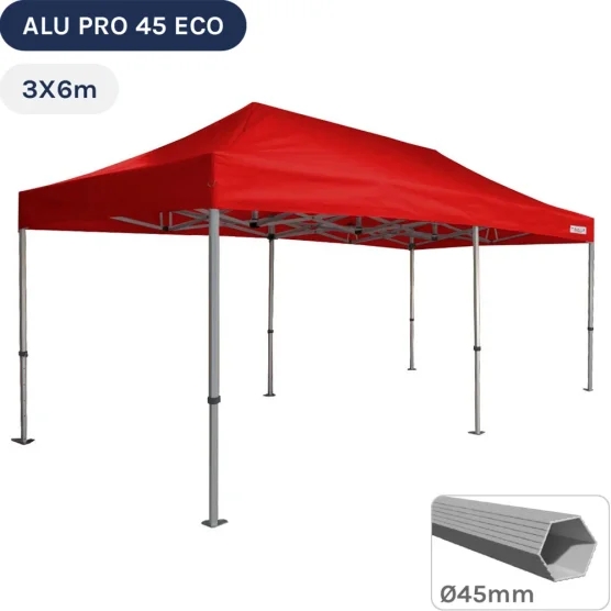 Barnum pliant - Tente pliante Alu Pro 45 ECO 3mx6m ROUGE