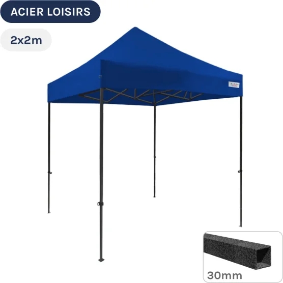 Barnum pliant - Abri pliable Acier Loisirs 2mx2m BLEU