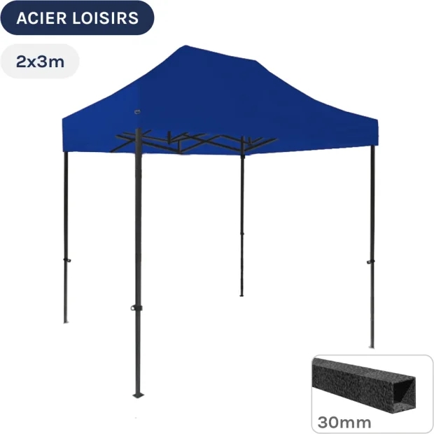 Barnum pliant - Abri pliable Acier Loisirs 2mx3m BLEU