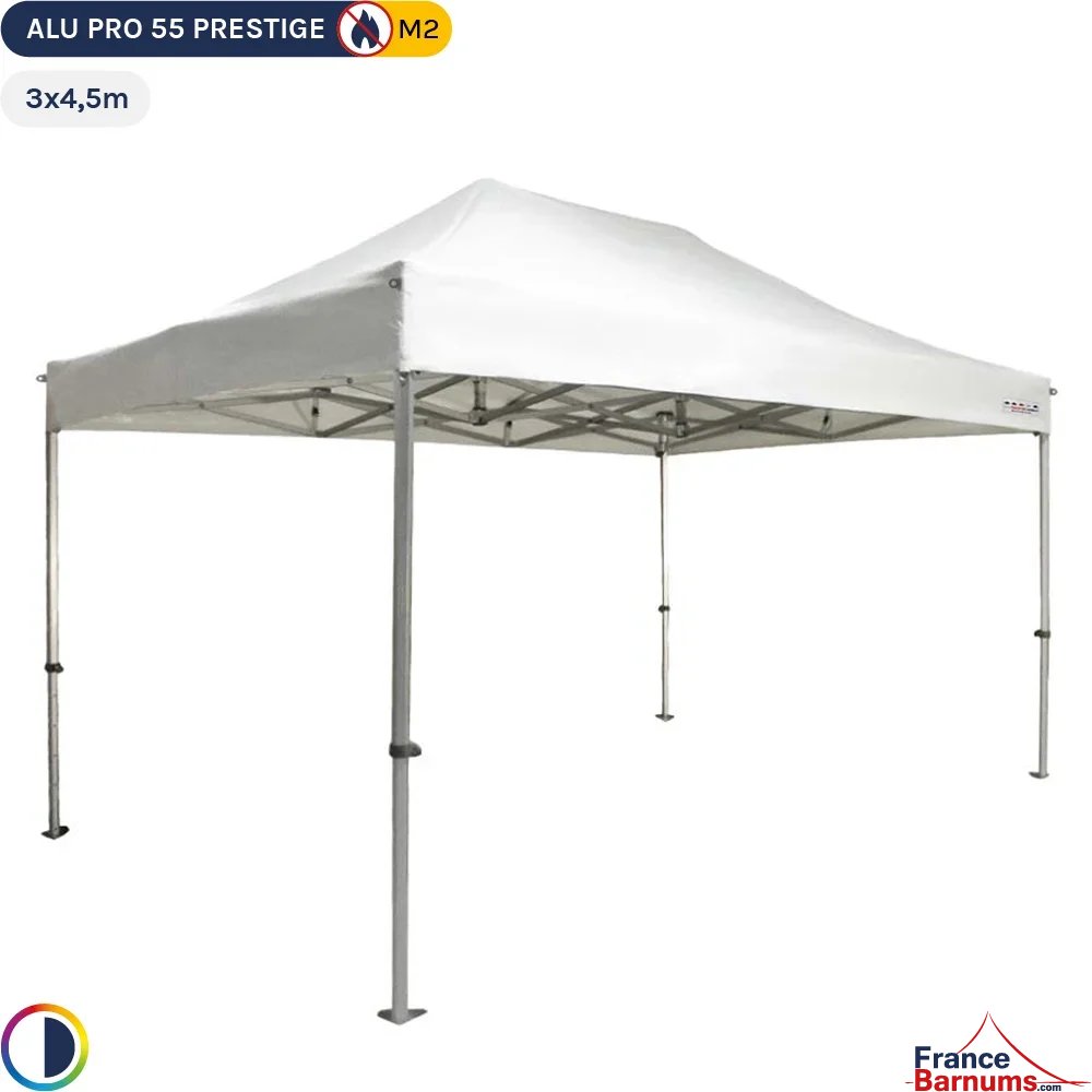 Tente Pliante Alu Pro 55 PRESTIGE M2 3mx4,5m BLANC PVC 580g/m²