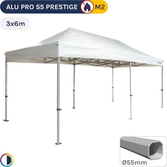 Barnum pliant Alu Pro 55 PRESTIGE M2 3mx6m BLANC - PVC 580g/m²