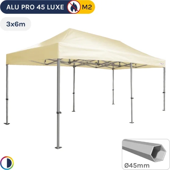 Barnum pliant - Stand pliant Alu Pro 45 LUXE M2 3mx6m BEIGE 380gr/m²