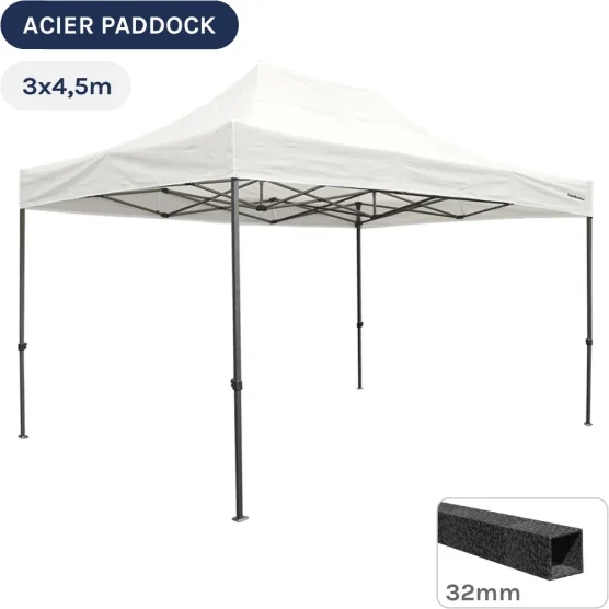 Barnum Pliant - Tente Acier Paddock 3mx4,5m BLANC