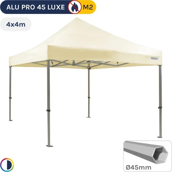 Barnum pliant - Stand pliant Alu Pro 45 LUXE M2 4mx4m BEIGE 380gr/m²