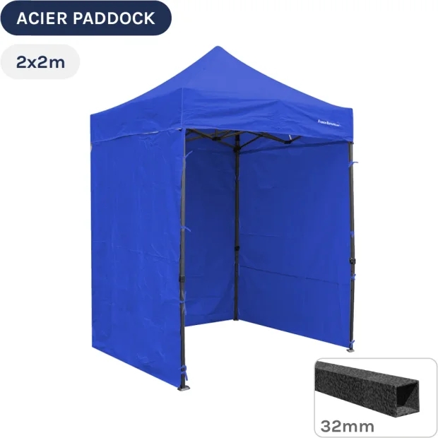 Barnum Pliant - Tente Acier Paddock 2mx2m BLEU avec 3 cloisons