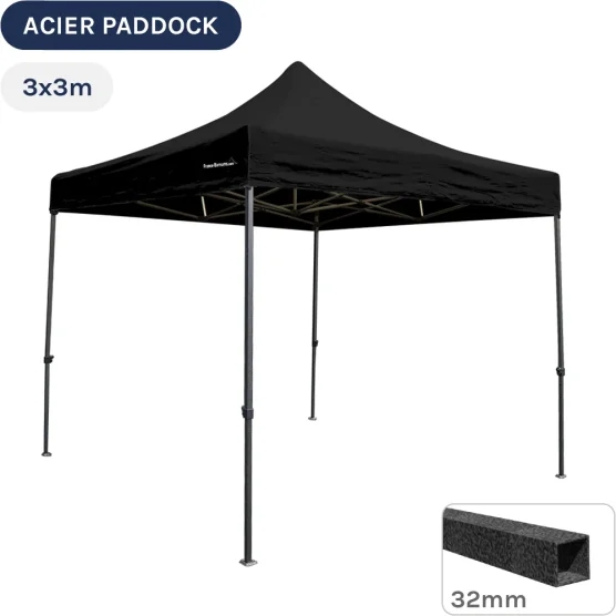 Barnum Pliant - Tente Acier Paddock 3mx3m NOIR