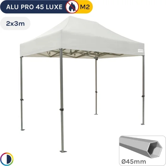 Barnum pliant - Stand pliant Alu Pro 45 LUXE M2 2mx3m BLANC 380gr/m²