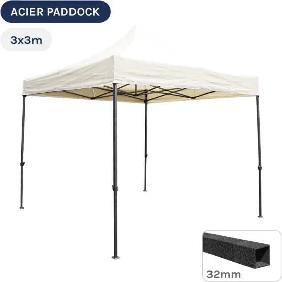 Barnum Pliant - Tente Acier Paddock 3mx3m BEIGE