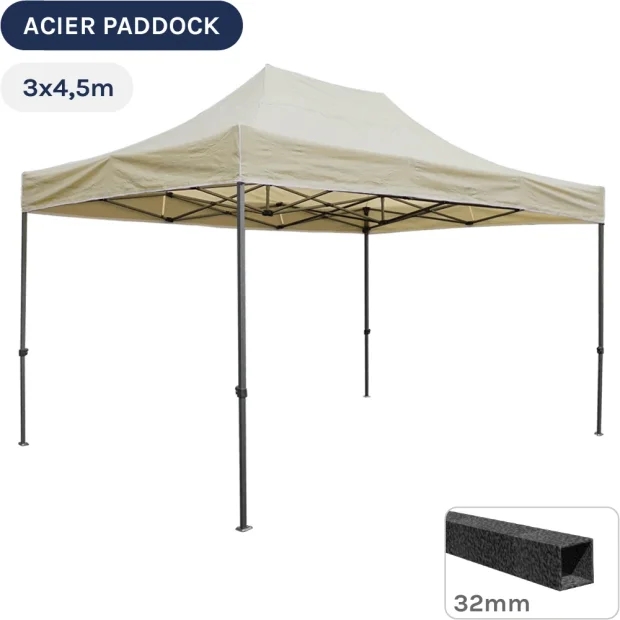 Barnum Pliant - Tente Acier Paddock 3mx4,5m BEIGE