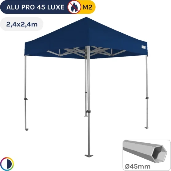 Barnum pliant - Stand pliant Alu Pro 45 LUXE M2 2,4mx2,4m BLEU 380gr/m²