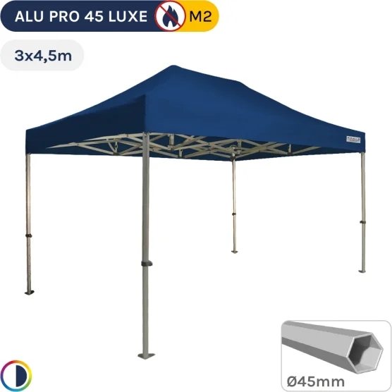 Barnum pliant - Stand pliant Alu Pro 45 LUXE M2 3mx4,5m BLEU 380gr/m²