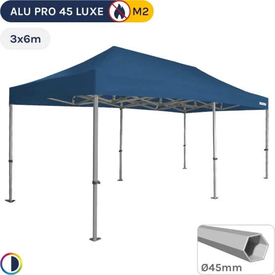 Barnum pliant - Stand pliant Alu Pro 45 LUXE M2 3mx6m BLEU 380gr/m²