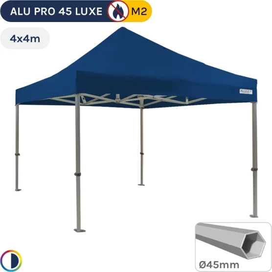 Barnum pliant - Stand pliant Alu Pro 45 LUXE M2 4mx4m BLEU 380gr/m²