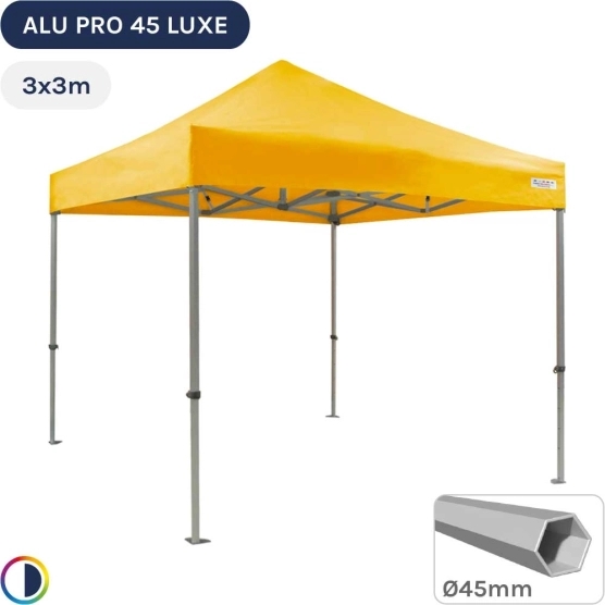 Barnum pliant - Stand pliant Alu Pro 45 LUXE 3mx3m JAUNE 380gr/m²