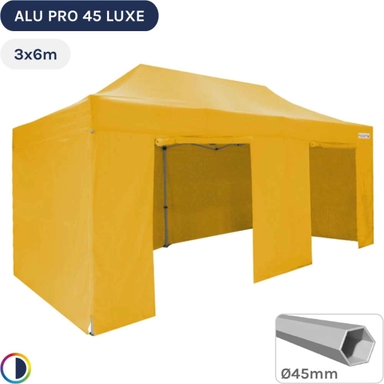 Barnum pliant Alu Pro 45 LUXE 3x6 JAUNE + Côtés 380g