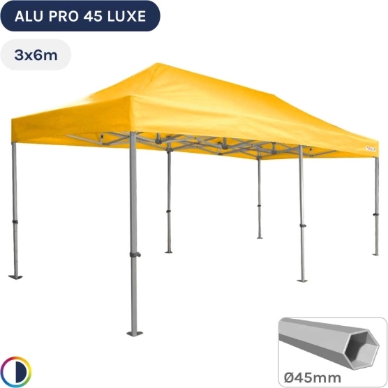 Barnum pliant - Tente pliante Alu Pro 45 LUXE 3mx6m JAUNE 380gr/m²