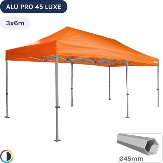 Barnum pliant - Tente pliante Alu Pro 45 LUXE 3mx6m ORANGE 380gr/m²