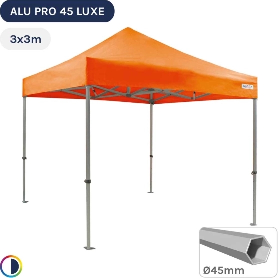 Barnum pliant - Stand pliant Alu Pro 45 LUXE 3mx3m ORANGE 380gr/m²