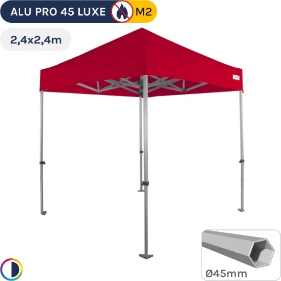 Barnum pliant - Stand pliant Alu Pro 45 LUXE M2 2,4mx2,4m ROUGE 380gr/m²