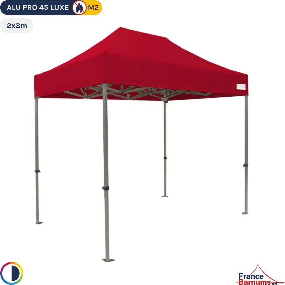 Tente pliante - Stand pliant Alu Pro 45 LUXE M2 2mx3m ROUGE 380gr/m²