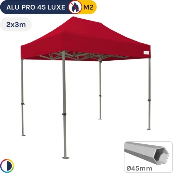 Barnum pliant - Stand pliant Alu Pro 45 LUXE M2 2mx3m ROUGE 380gr/m²